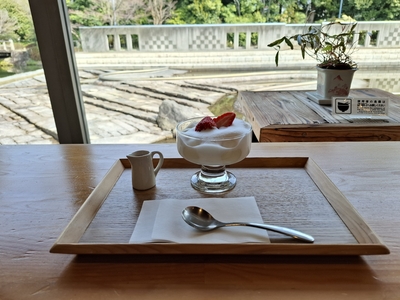 白鳥庭園/「茶寮 汐入」の甘味。ミルク白玉（名前まではメモしていなかった）