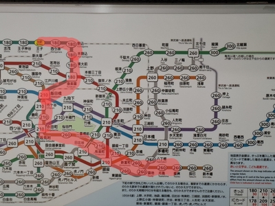 王子駅から会場に向かう経路